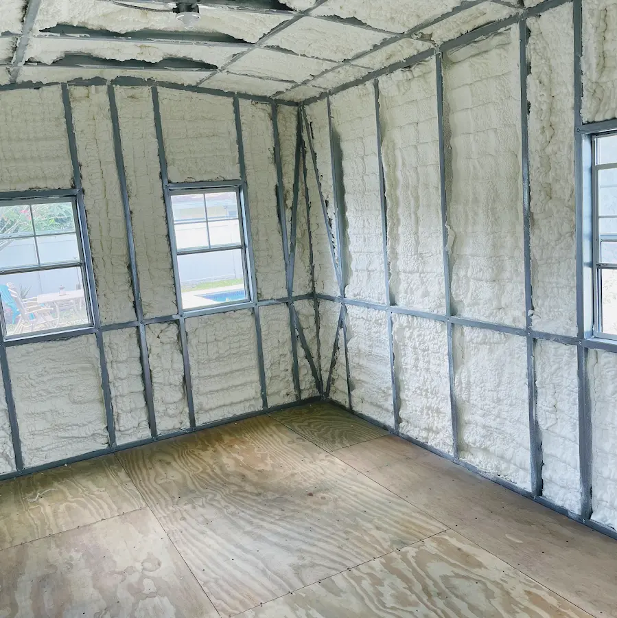 Closed-cell spray foam insulation applied to wall cavities in a residential project in Oak Ridge